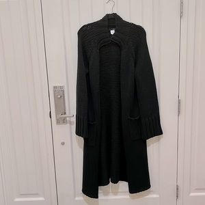 Gorgeous chunky knit sweater coat from J Crew black size large women’s